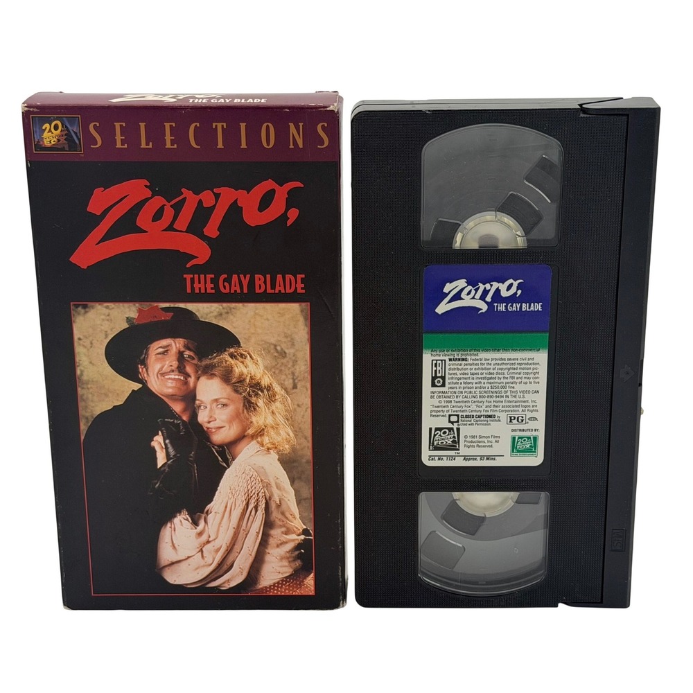 Zorro The Gay Blade VHS 1981 20th Century Fox‎